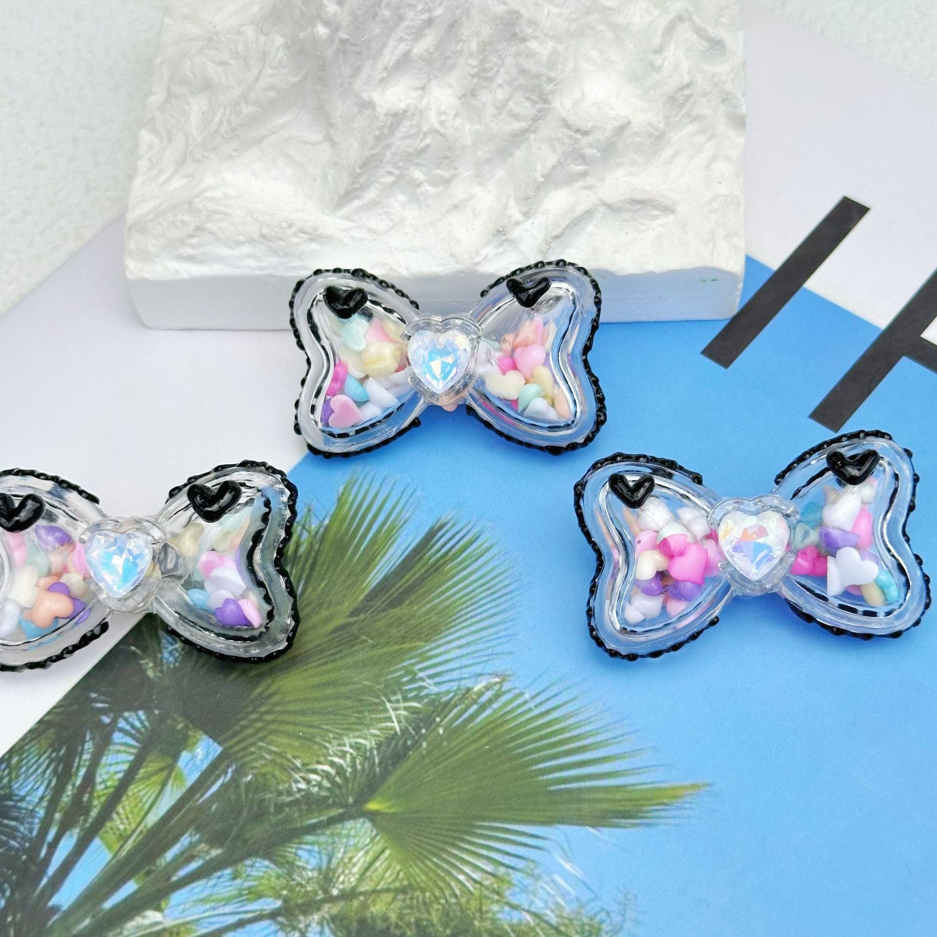 Wholesale 5pcs 3mm Diameter Rocking Bow Hand-painted Beads