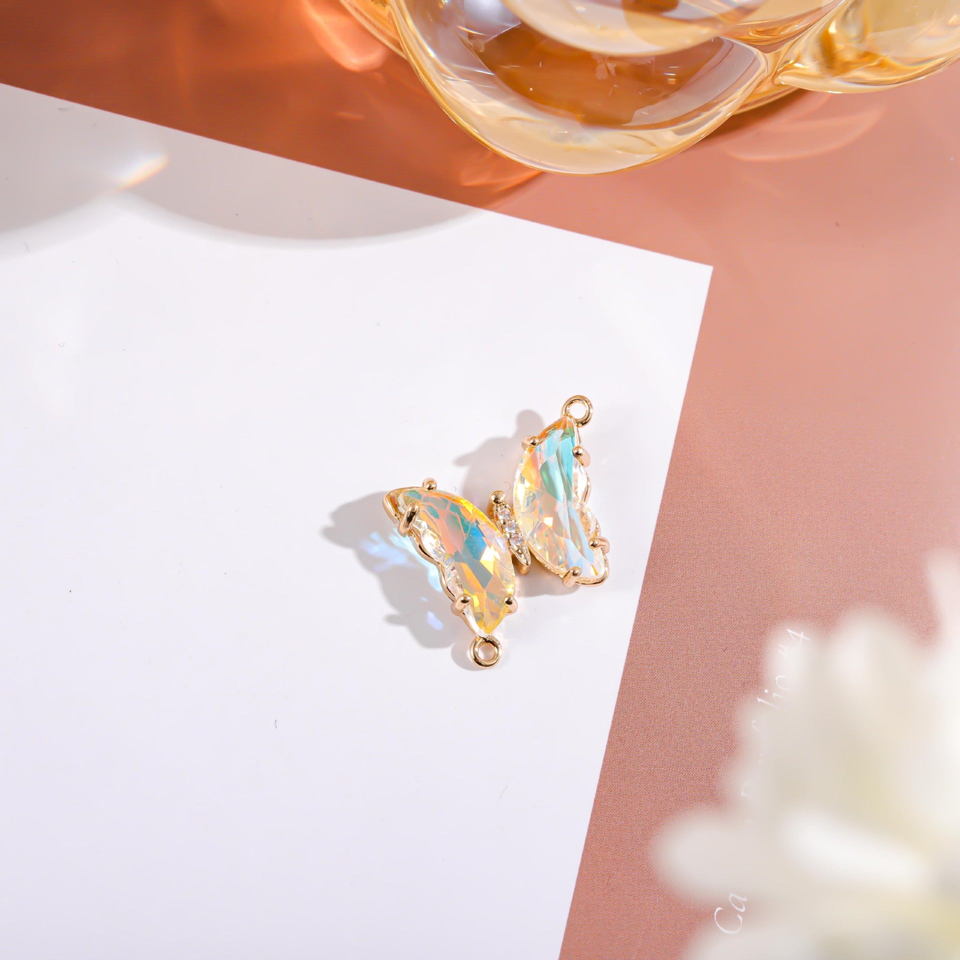 Wholesale Crystal Butterfly Double Pendant