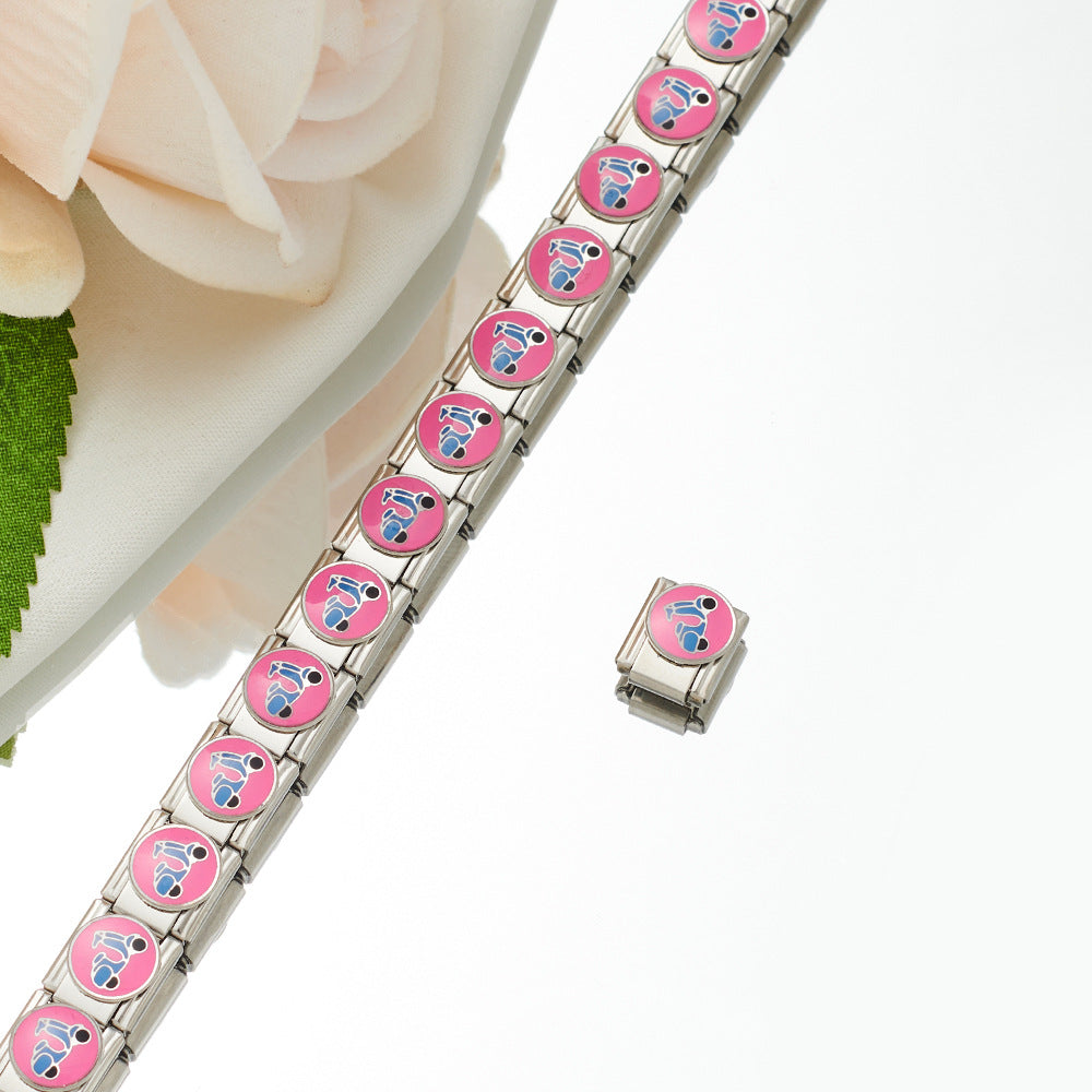 Wholesale Personalized Hand-stitched DIY Pattern Stainless Steel Combination Bracelet