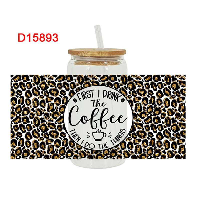 Wholesale Colored Coffee Series 16oz Cup UV DTF Wraps