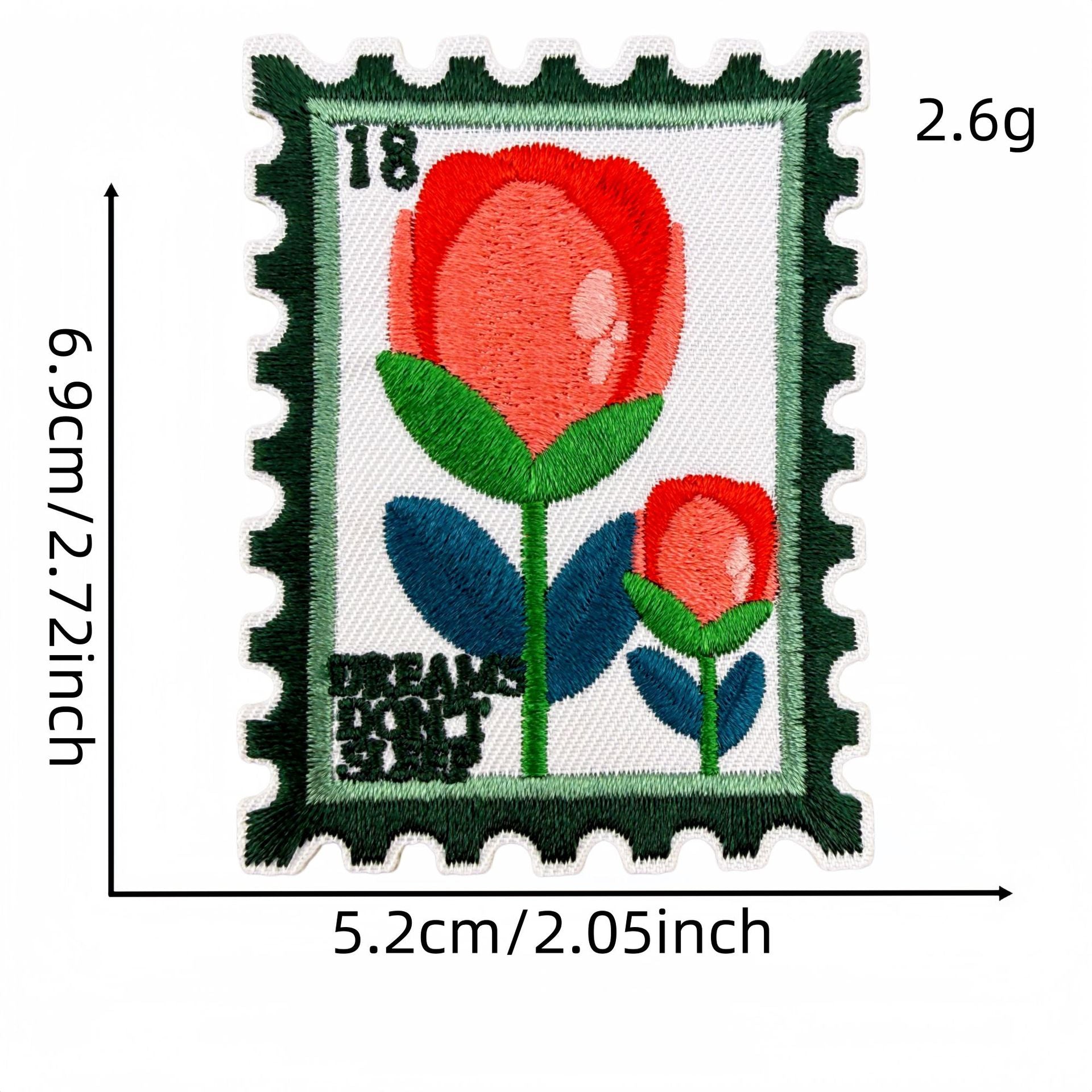 Wholesale Retro Floral Embroidery Patches Stamp Design Square Badges Set Of 8 Sew On Applique For Clothing DIY Home Decor