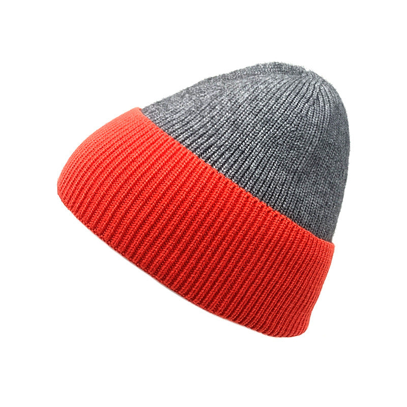 Wholesale 2023 Autumn and Winter New Color Matching Cold and Warm Knitted Acrylic Wool Hat
