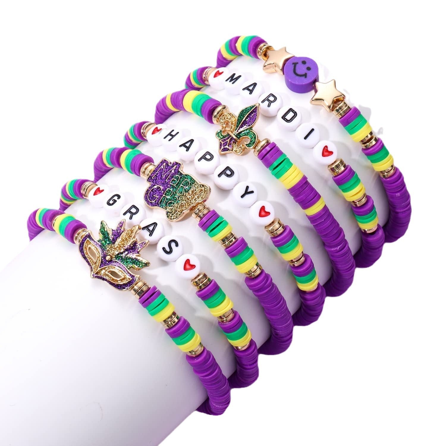 Wholesale Bohemian Western Festival Grass Carnival Party Soft Pottery with Stacked Bracelet