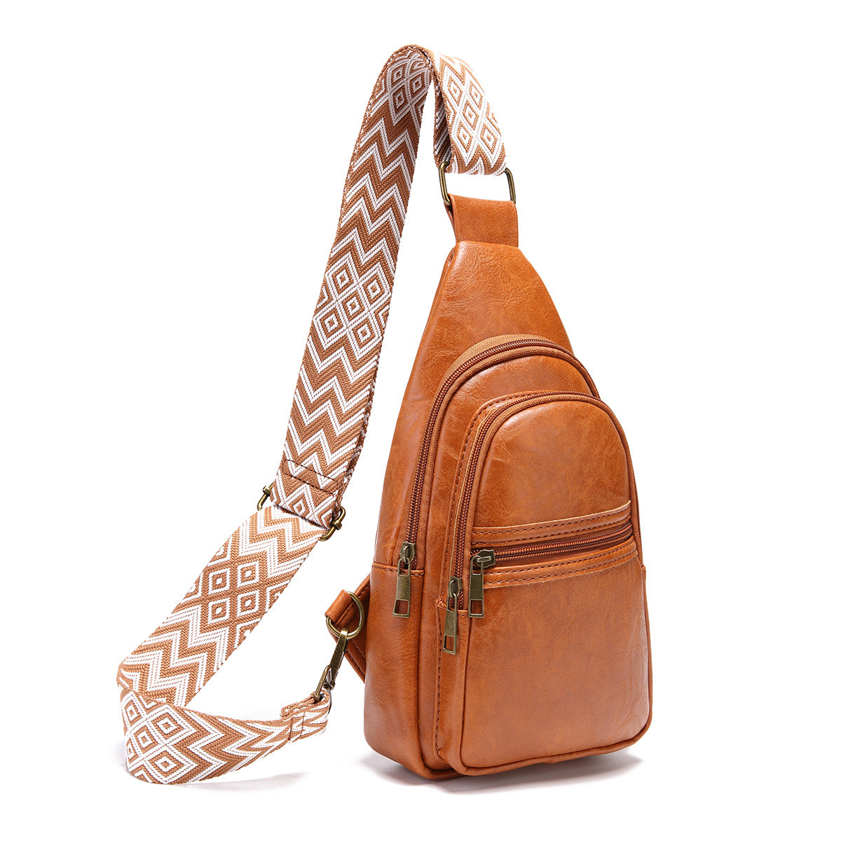 Wholesale Retro Casual Chest Bag PU Solid Color Crossbody Bag Bohemian Style Waist Bag