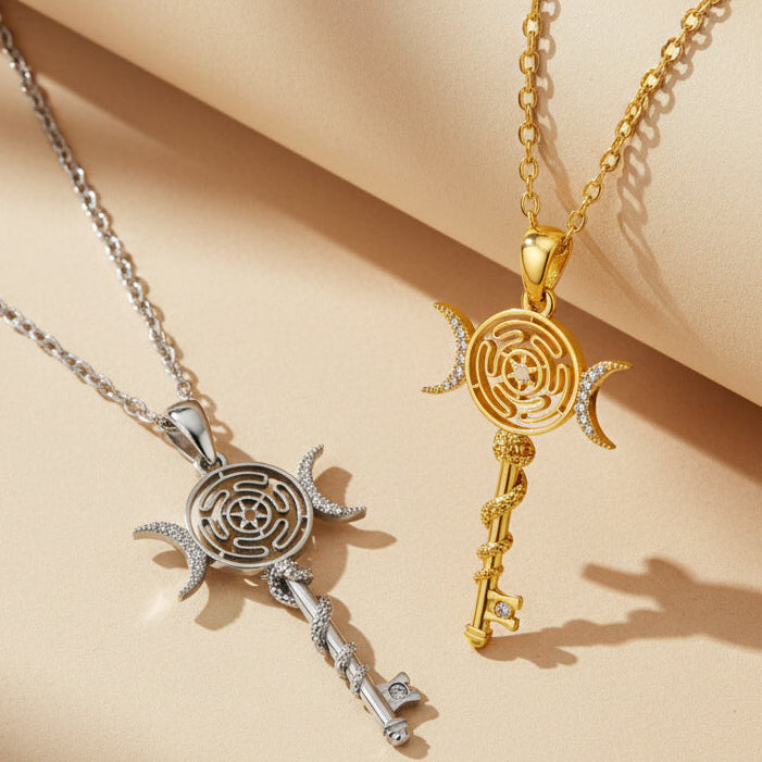 Wholesale Greek snake-shaped winding key necklace