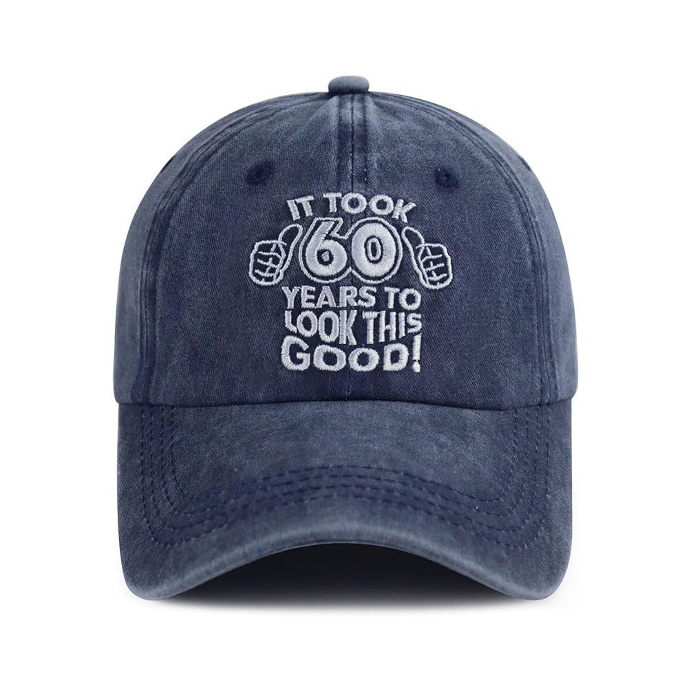 Wholesale Embroidered Washed Cotton 80th Vintage Baseball Cap