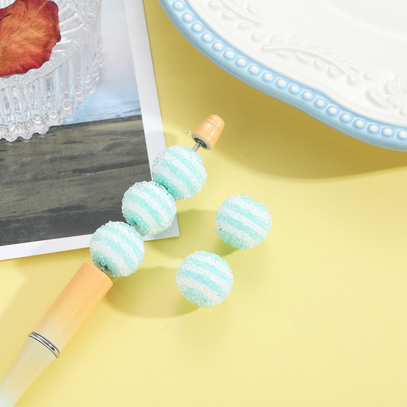 Wholesale 10pcs Sugar Round Beaded Material Handmade Acrylic Beads