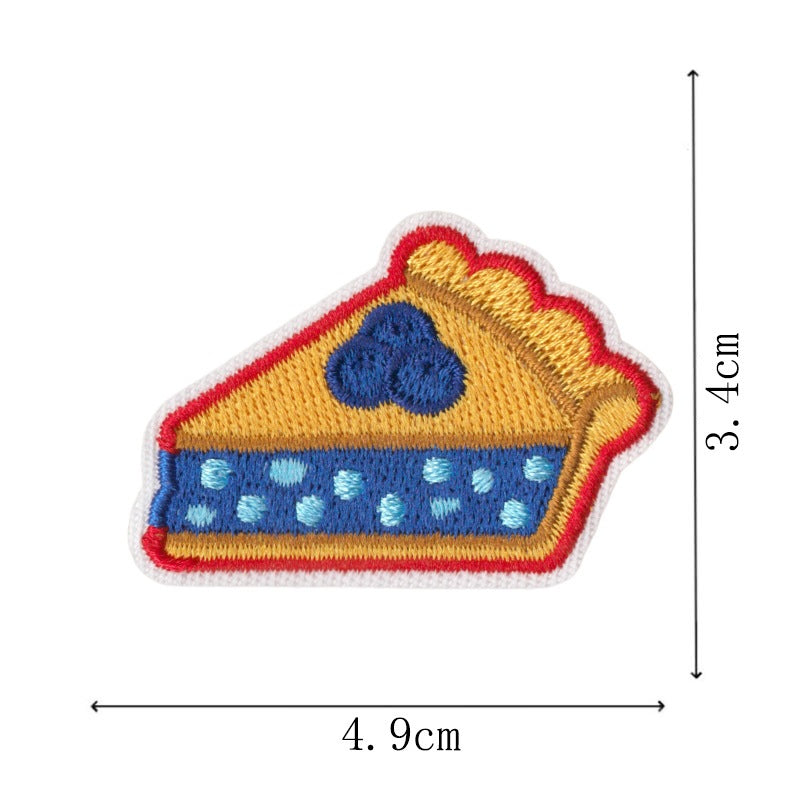 Wholesale Blue Dessert Cake Iron On Embroidered Patches 9 Piece Set For DIY Clothing Bags Gift