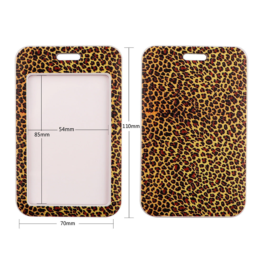 Wholesale 10pcs Leopard Print Album Expression Mobile Phone Strap Bus Access Card Work Card Embossed Card Holder