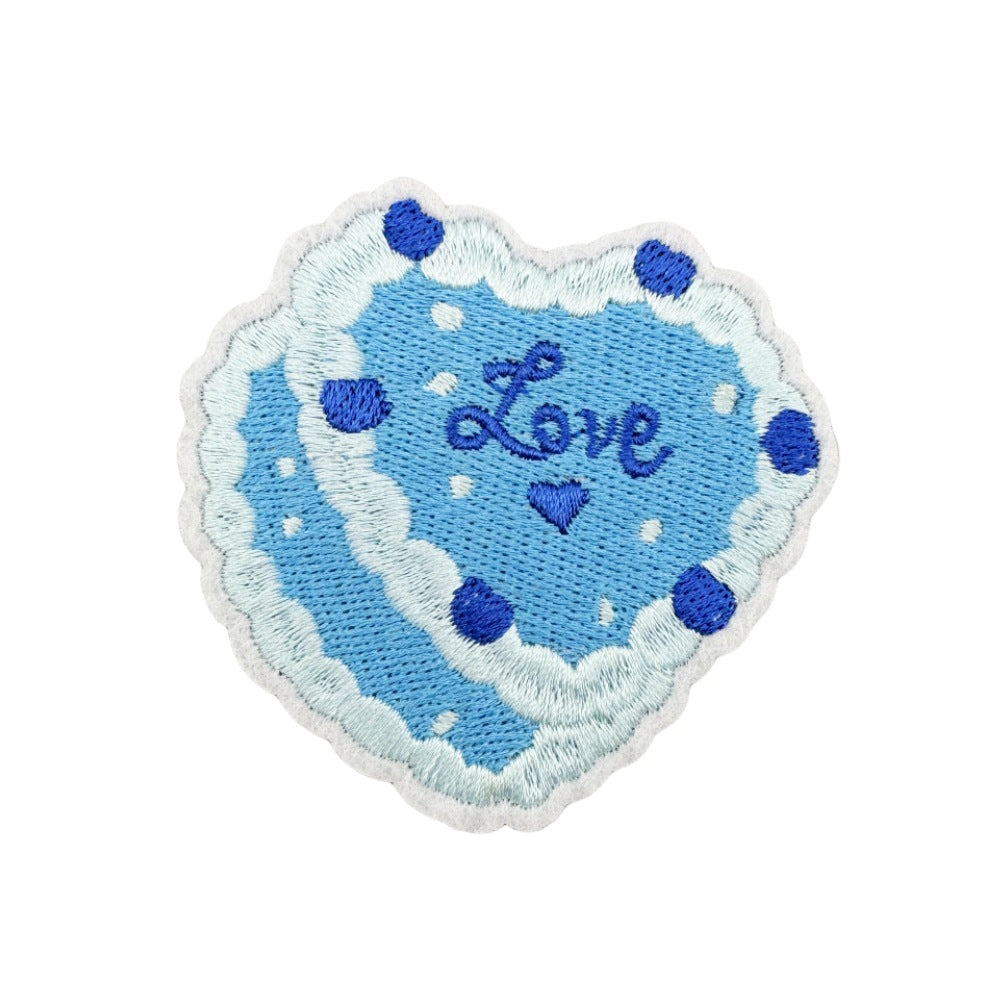 Wholesale Trendy Blue Series Embroidered Cartoon Candy Patches Cute Sew On Clothing Applique Everyday Craft Supply For Resale