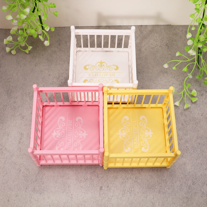 Wholesale miniature model furniture cradle crib surround bed Doll Accessories