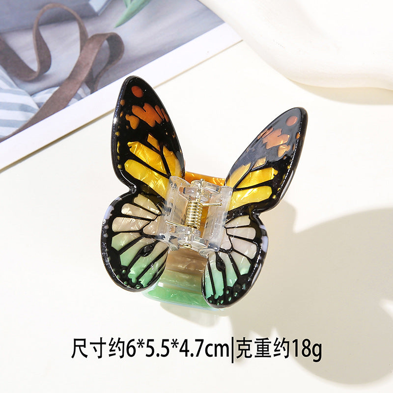 Wholesale Butterfly Print PVC Hair Claw Clip Chic Everyday Hair Accessory Boutique Resale Gift