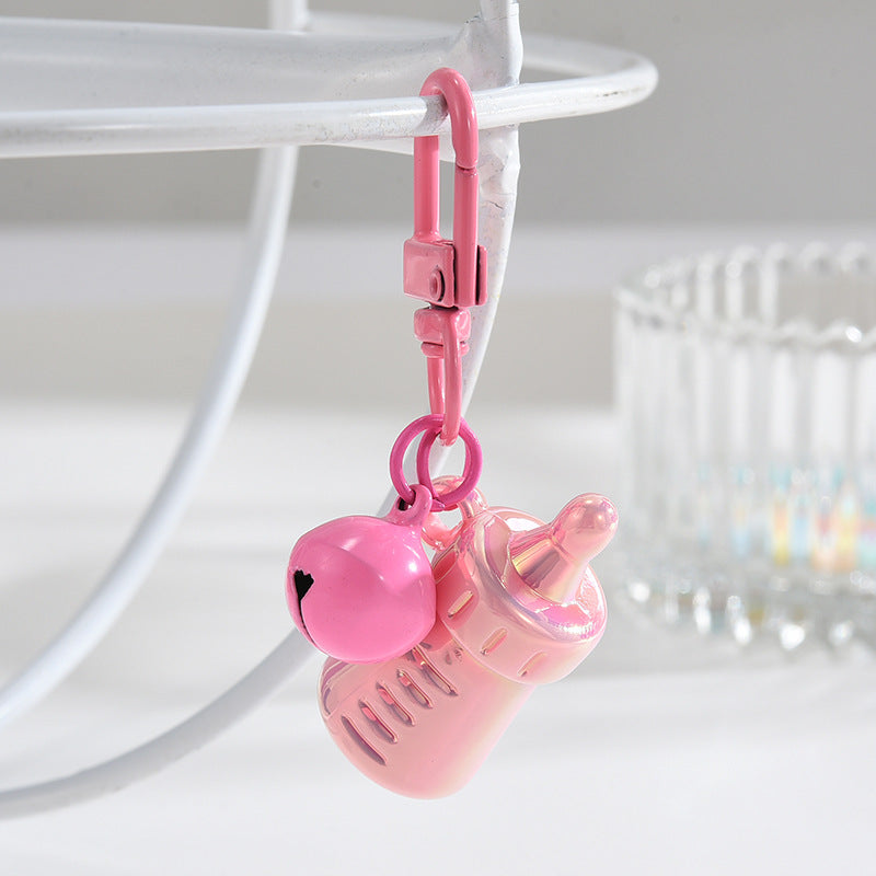 Wholesale Acrylic Color Baby Bottle Keychain