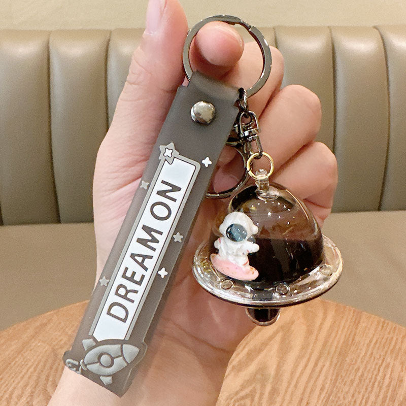 Wholesale Cartoon Floating Bottle Astronaut Car Quicksand Acrylic Keychain