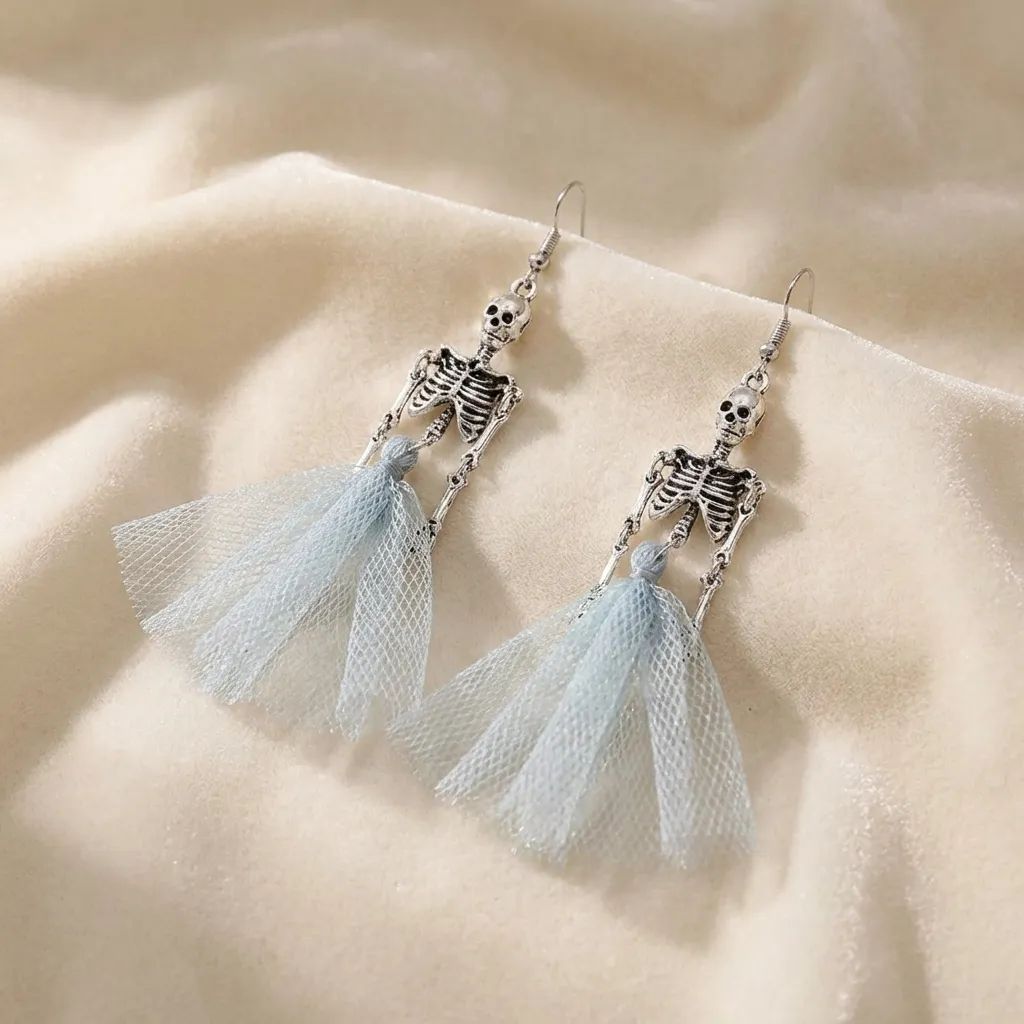 Wholesale Gothic Punk  Earrings Dark Bat Skeleton Pumpkin  Design Electroplated Alloy Stylish Party Gift