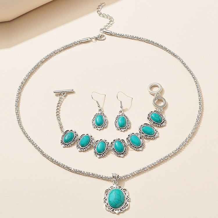 Wholesale Turquoise Bohemian Vintage Turquoise Jewelry Set