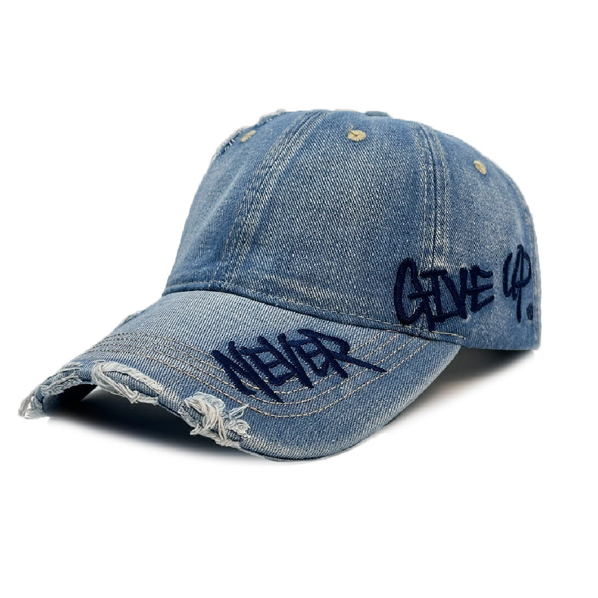 Wholesale  Baseball Cap with Distressed Edges,  Letter Embroidery
