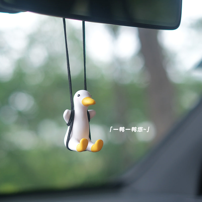 Wholesale Perfume Handmade Gypsum Duck Car Rearview Mirror Pendant