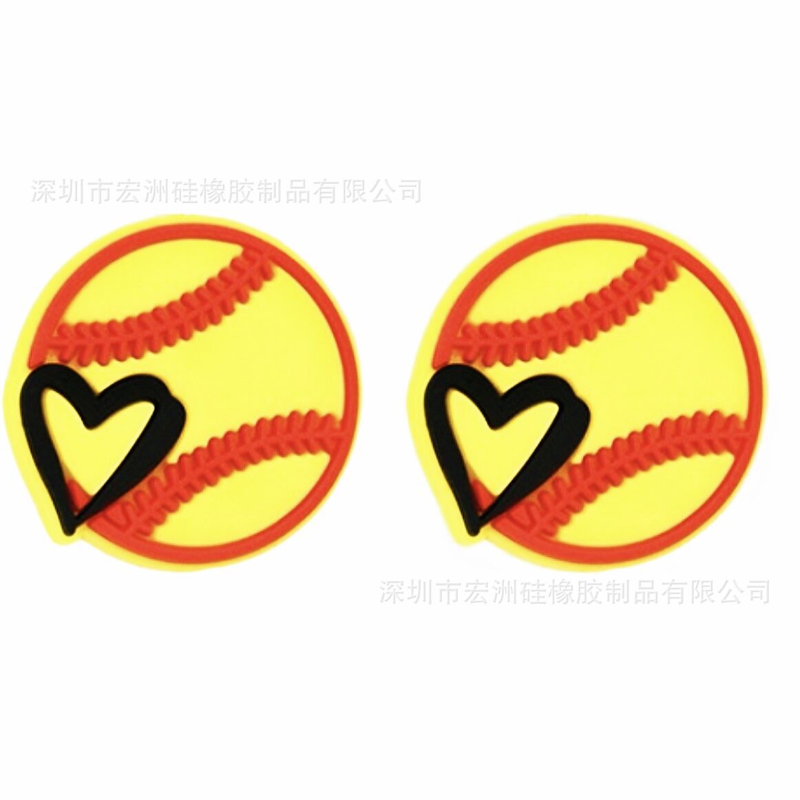 Wholesale  10-pcs  ball sports theme new food grade silicone diy string pen keychain loose beads in stock
