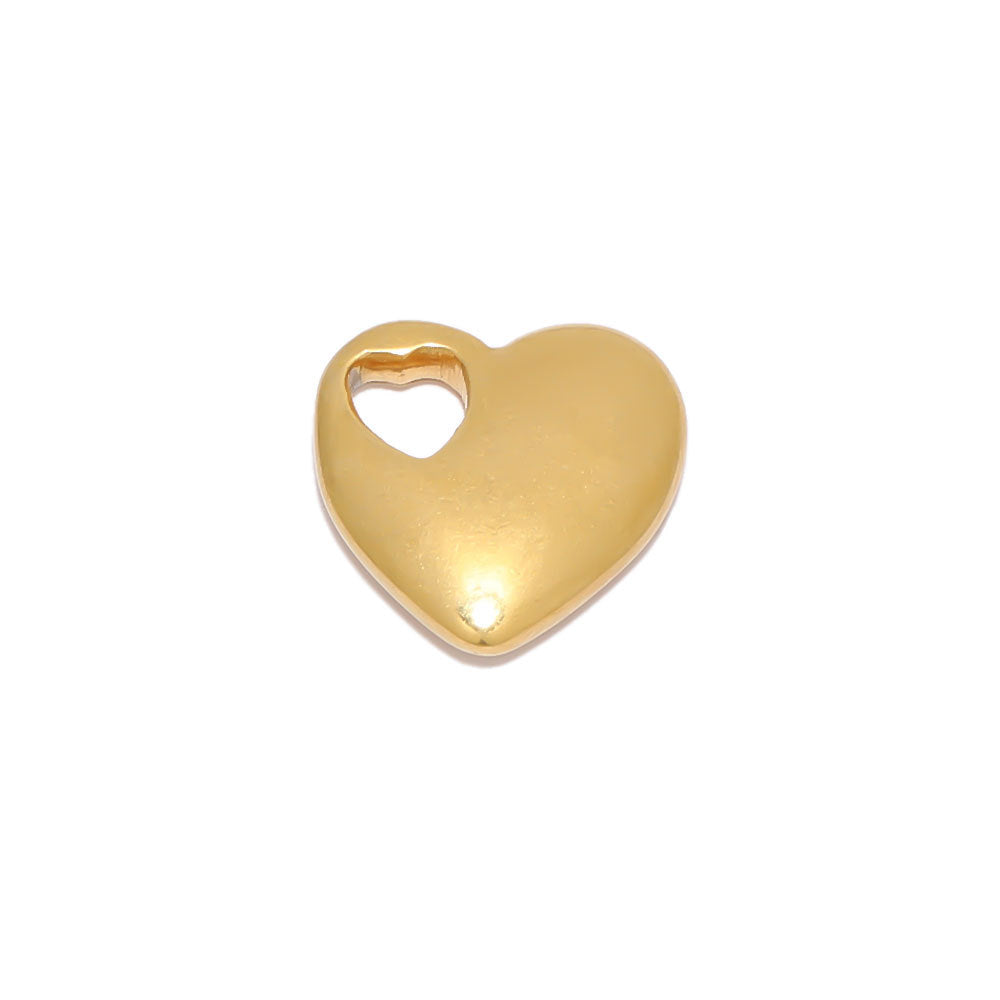 Wholesale 5PCS/PACK Stainless Steel Three-dimensional Peach Heart Small Pendant DIY Jewelry Pendant