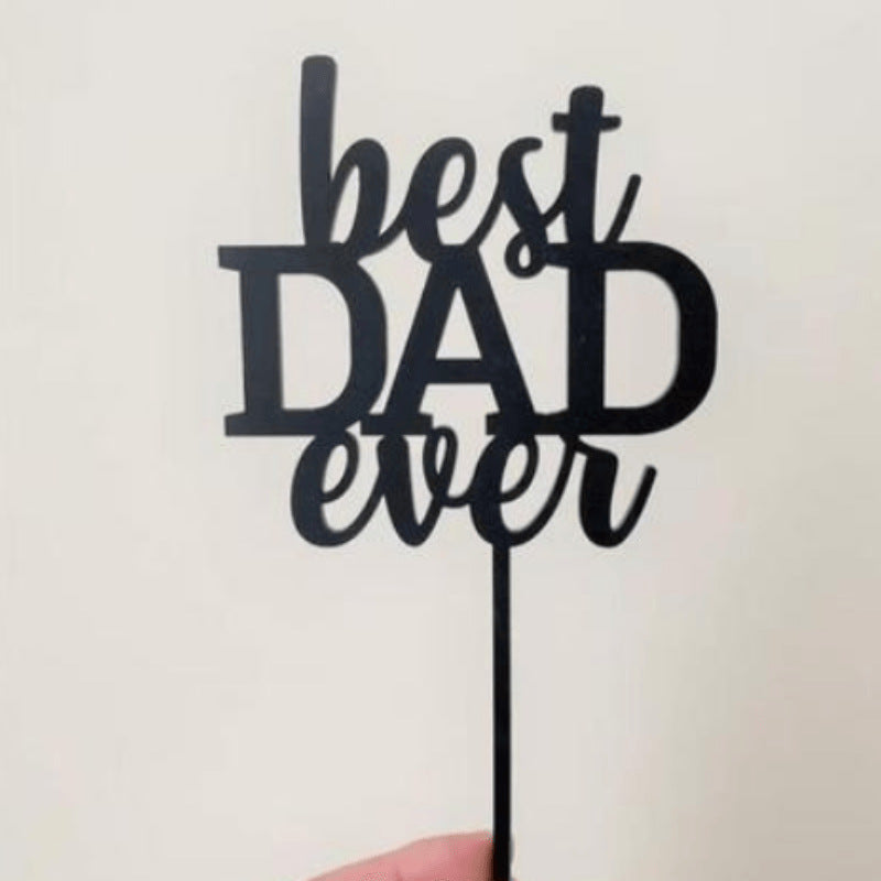 Wholesale 10PCS/PACK Father's Day Happy Acrylic Cake Card Decoration
