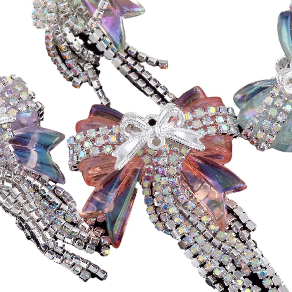 Wholesale Diamond chain tassel bow diamond ball straight hole beads DIY accessories