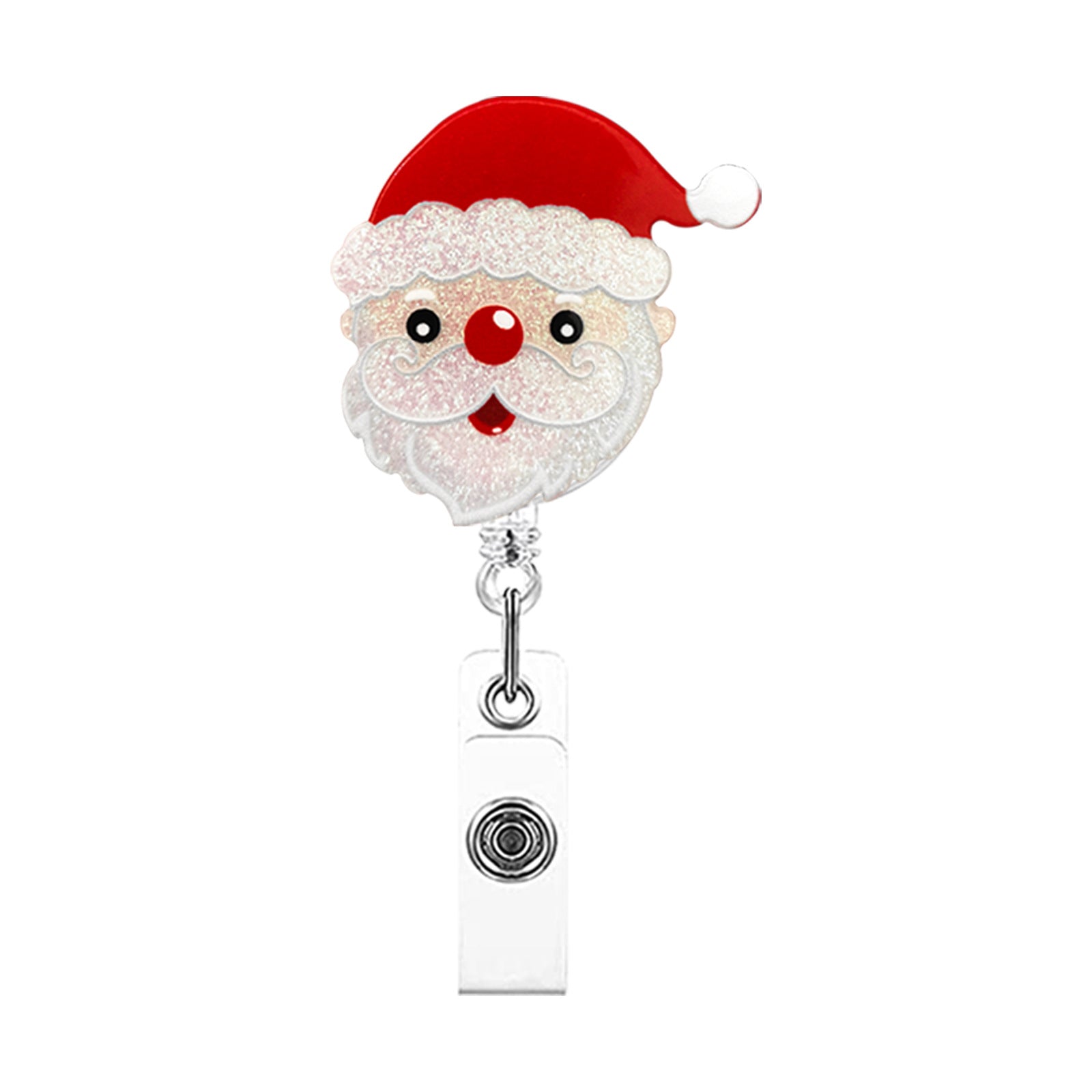 Wholesale Badge Reels Acrylic Christmas Retractable Keychain