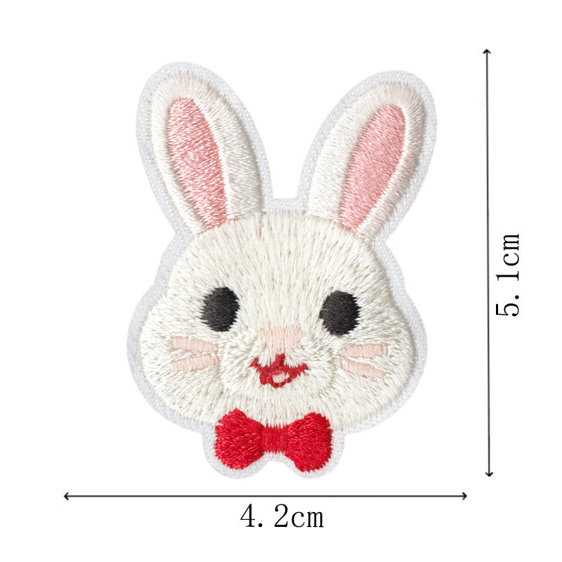 Wholesale Stylish Rabbit Bow Embroidered Patches 9 Pack Heat Activated DIY Clothing Repair Accessory