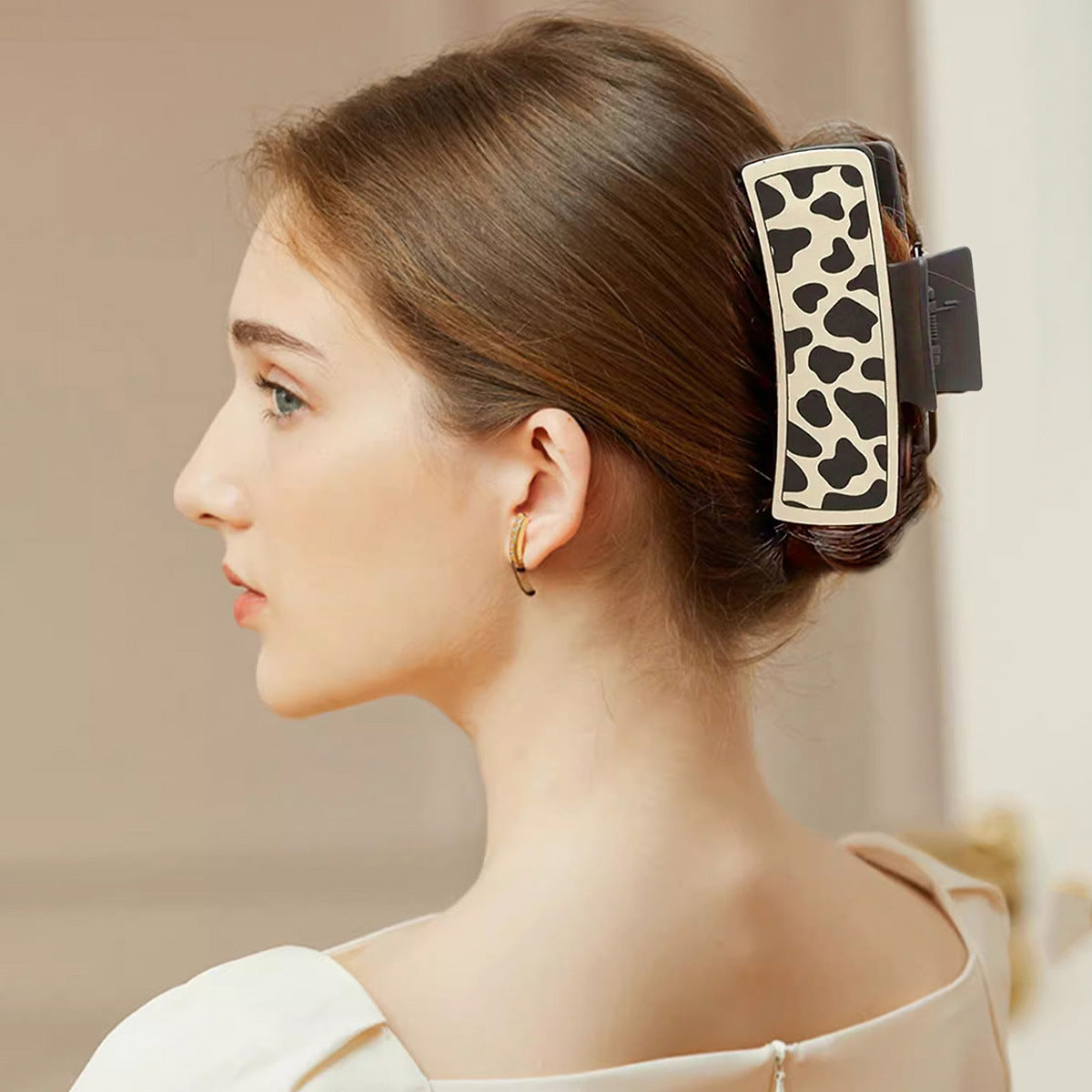 Wholesale  large square cow hair hairpin hair volume shark Hair Clips