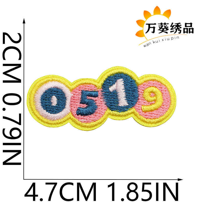 Wholesale Cute Heart Fruit Embroidered Patches Small Polyester Thread Sew On Clothing Appliques DIY Bag Charm Gift Accessory