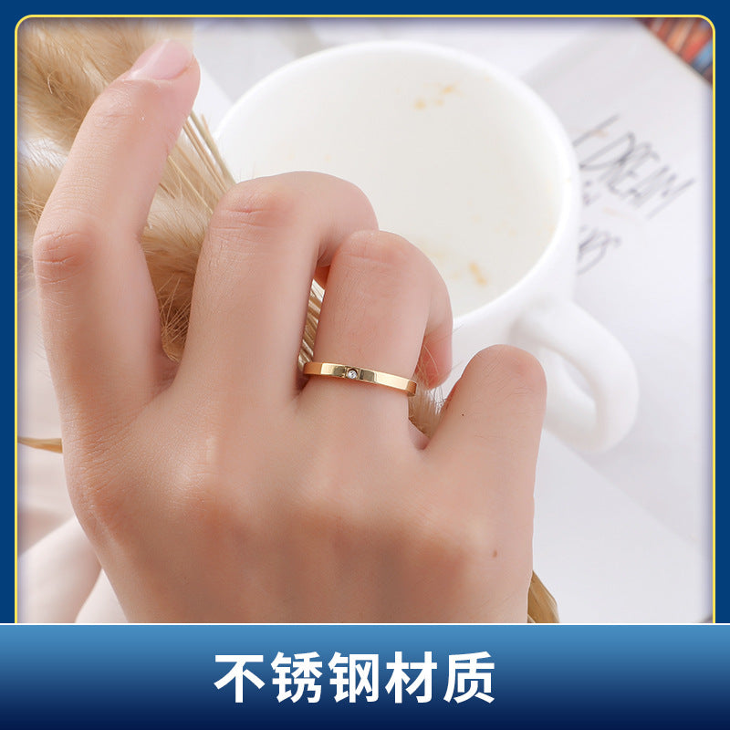 Wholesale Titanium Steel Luxury Diamond Ring