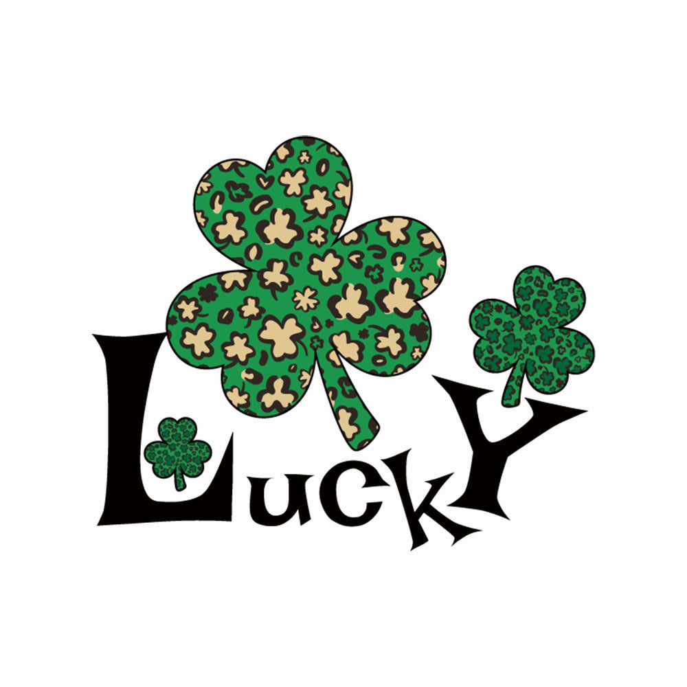 Wholesale 10pcs St. Patrick's Day Green Lucky Clover UV DTF Ready to Press Transfers Wraps