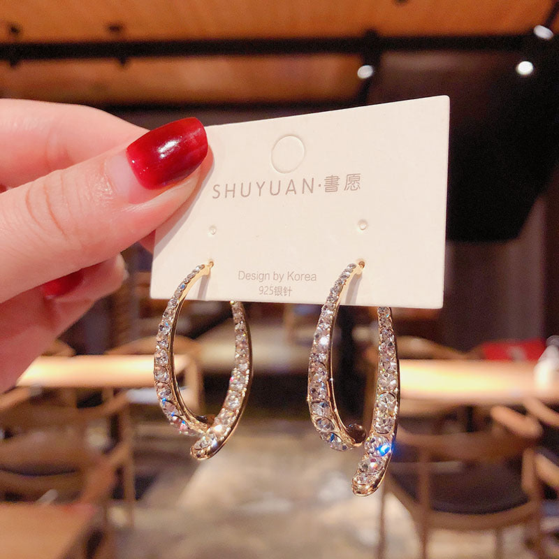 Wholesale Vintage Metal Exaggerated Earrings 925 Silver Pin Alloy Earrings