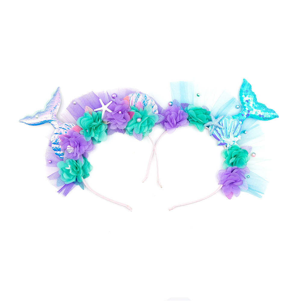 Wholesale Sequin Mermaid Little Girl Hairbands