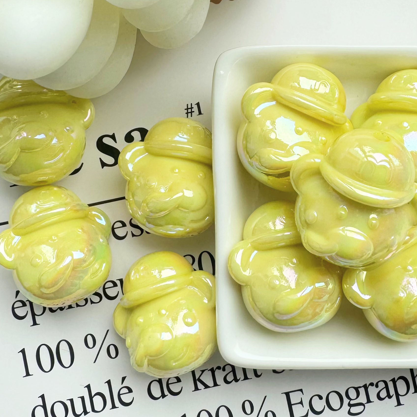 Wholesale 10pcs Colorful Pipe Cartoon Acrylic Beads