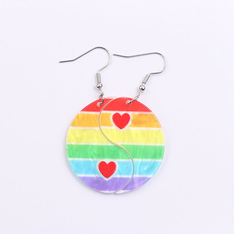 Wholesale 2pairs/pack Chubby Water Drop Love Acrylic Earrings