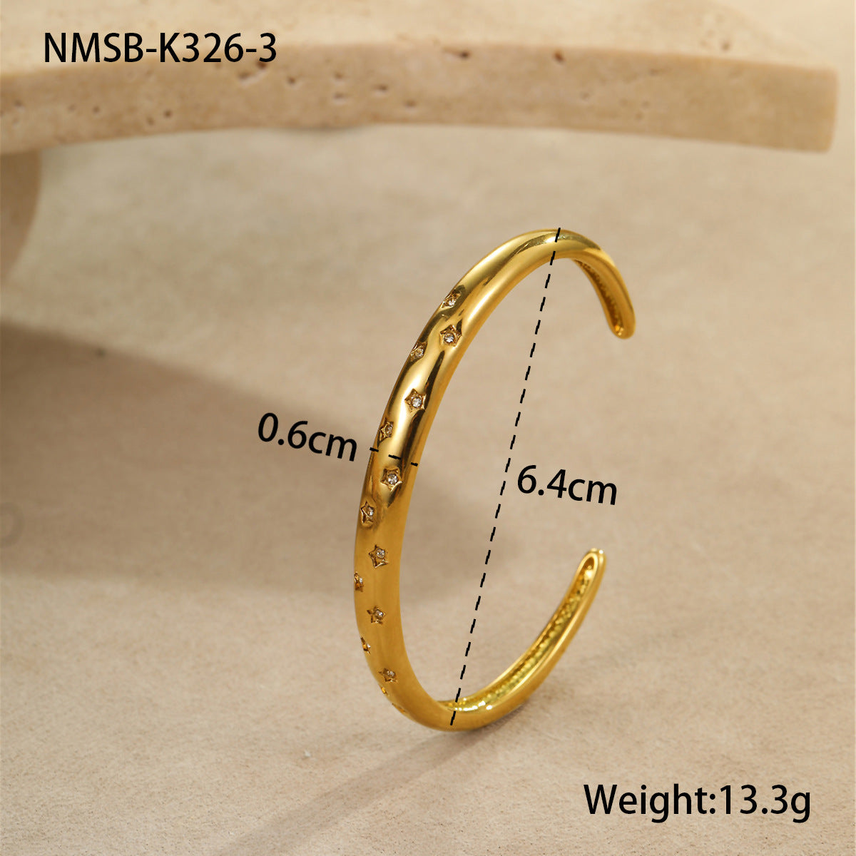 Wholesale Diamond-Encrusted Stainless Steel Bracelet Five-Pointed Star Hand Jewelry