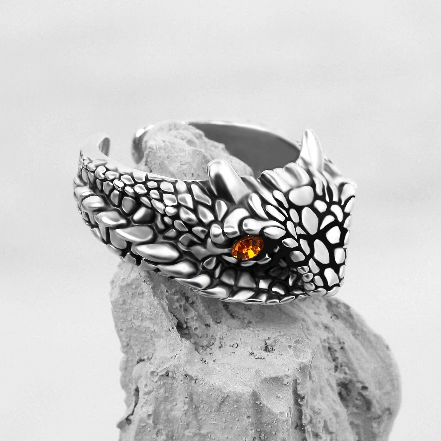 Wholesale Retro Punk Wolf Head Men's Ring Set