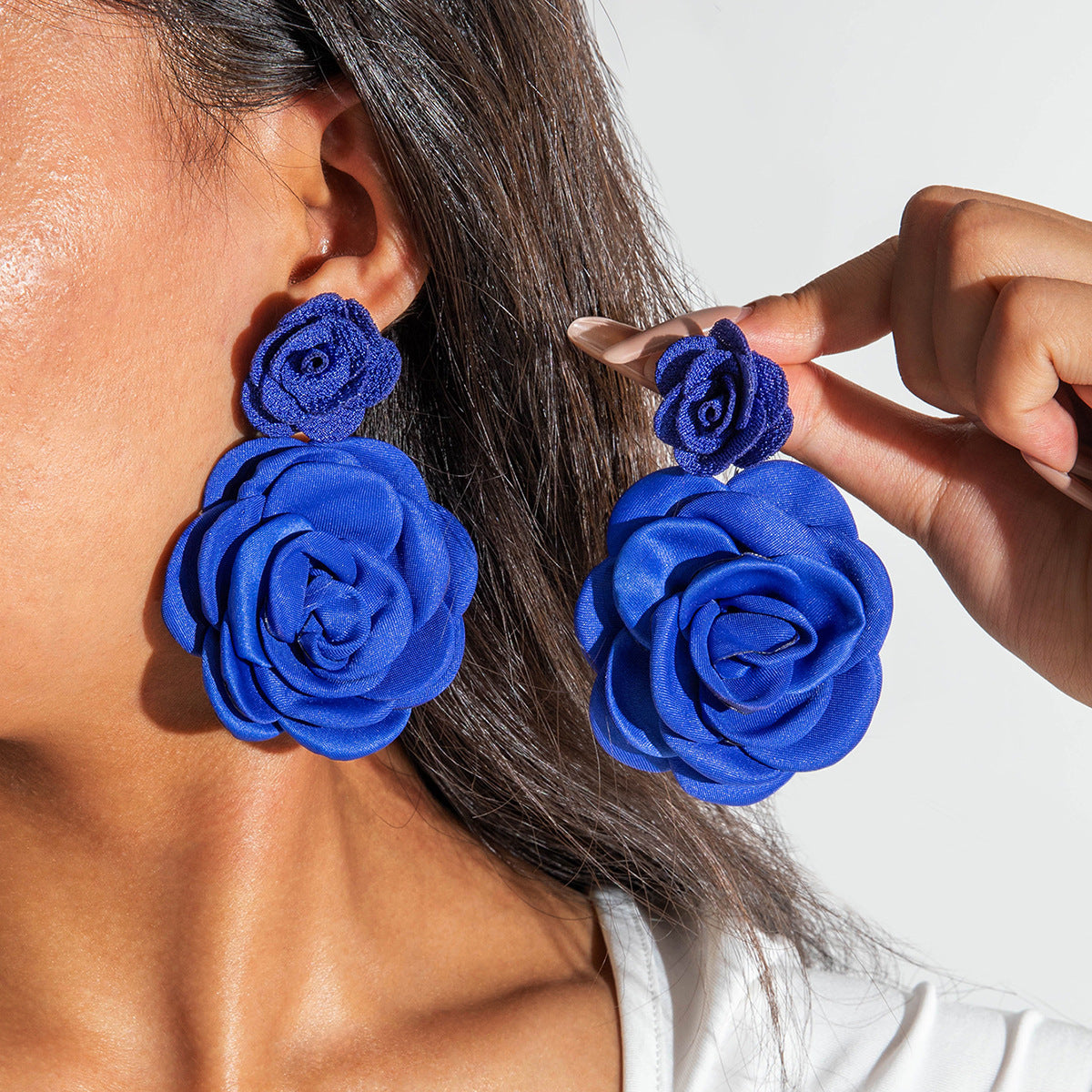 Wholesale Fresh and colorful floral Valentine' s Day earrings