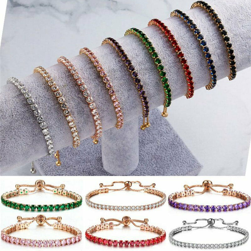 Wholesale Rhinestone Claw Chain Adjustable Single Row Full Diamond Bracelet