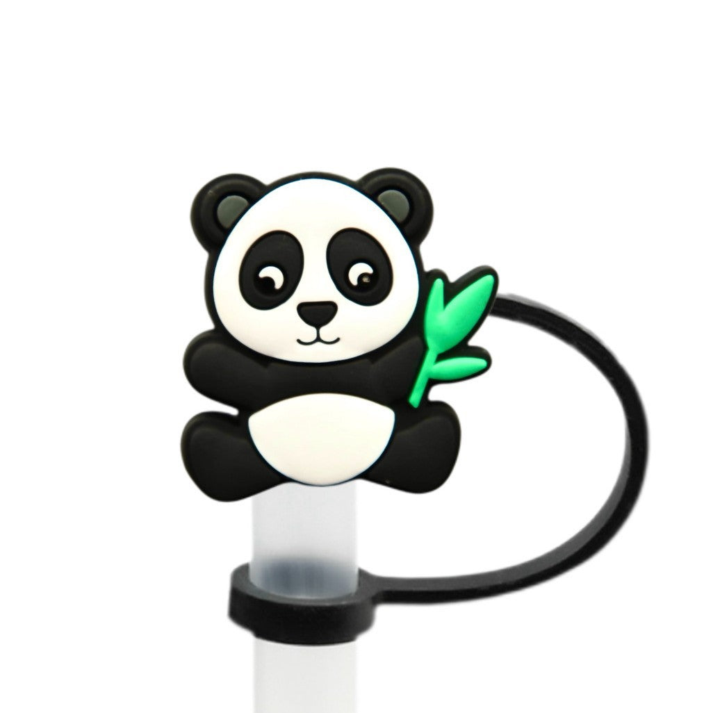 Wholesale 10pcs Cute Panda Straw Tube Cap