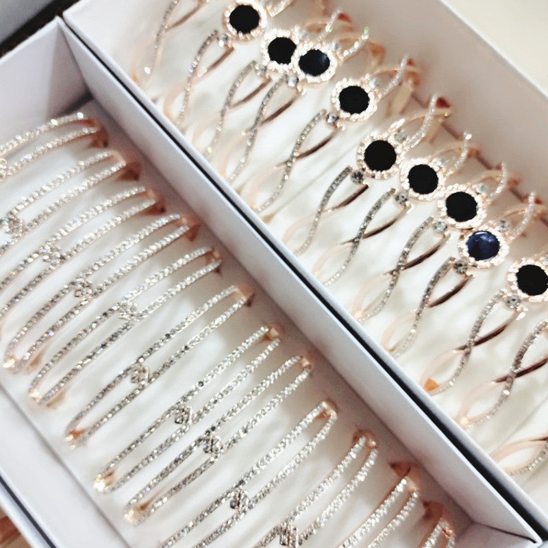 Wholesale12PCS/Pack Zircon Charm Minimalist Alloy Bracelet