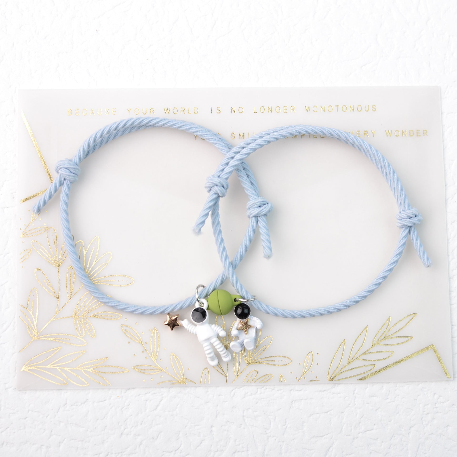 Wholesale Astronaut Can Reach the Stars Elastic String Couple Bracelet