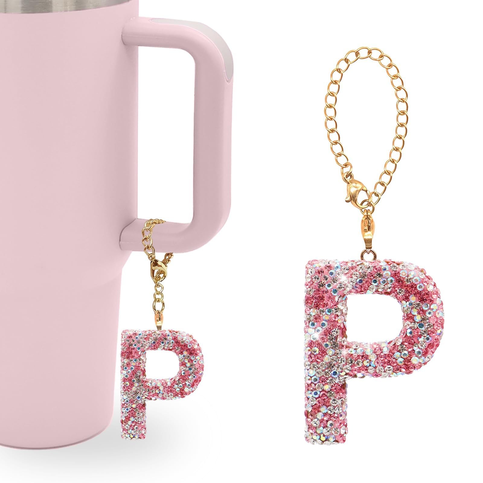 Wholesale Pink Diamond English Letter Water Cup Chain Pendant Cup Accessories