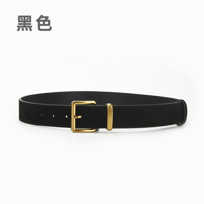 Wholesale Pin buckle genuine leather nubuck belt