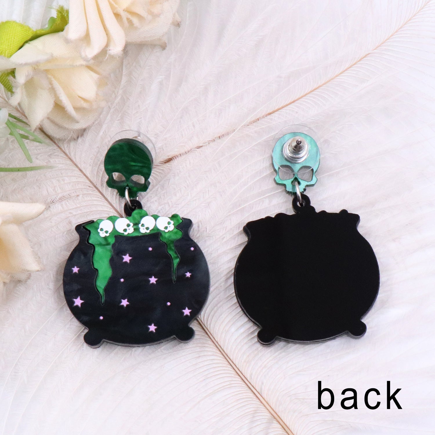 Wholesale 5pairs/pack Witch Hats Halloween Acrylic Earrings