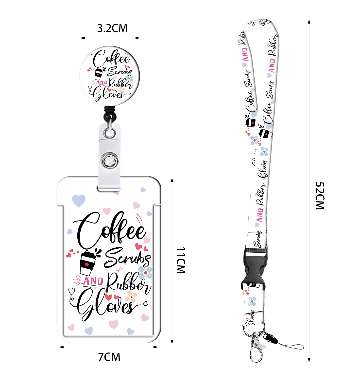 Wholesale Badge Reels Plastic Coffee LGBT Rainbow Card Holder Retractable Keychain