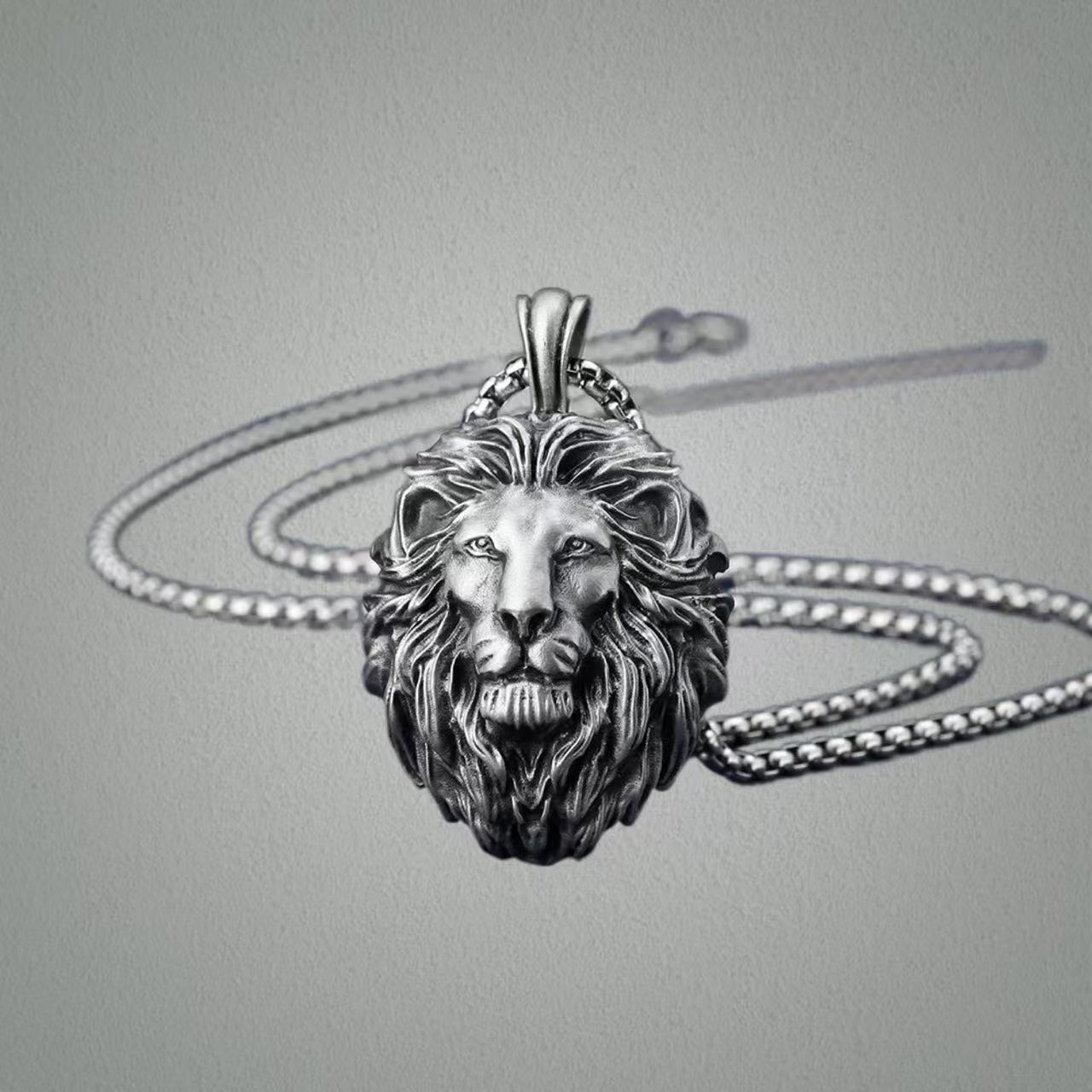 Wholesale Retro Lion Head Owl Thor Hammer Devil Eye Three One Knot Arrow Necklace