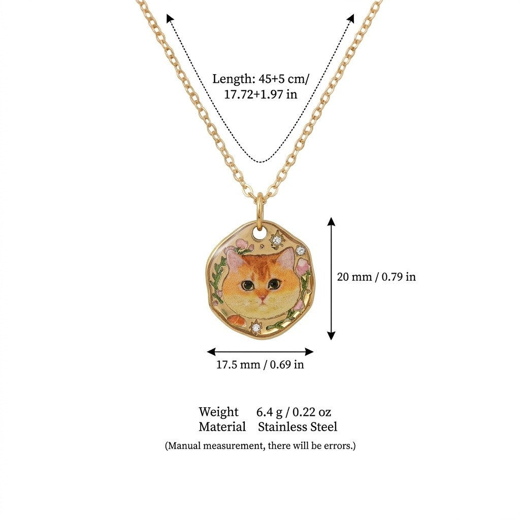 Wholesale Electroplated Stainless Steel Hand Painted Flower Heart Pendant Necklace Trendy Fashion Accessory For Casual Party And Boutique Resale