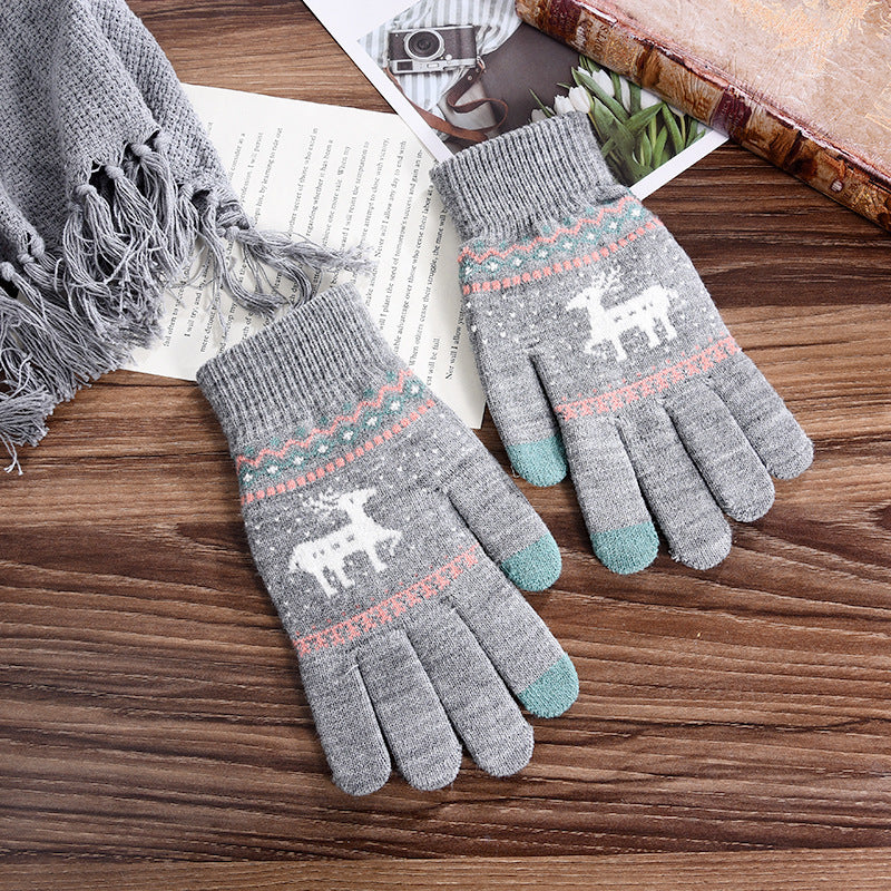 Wholesale Christmas Plush Knitted Gloves